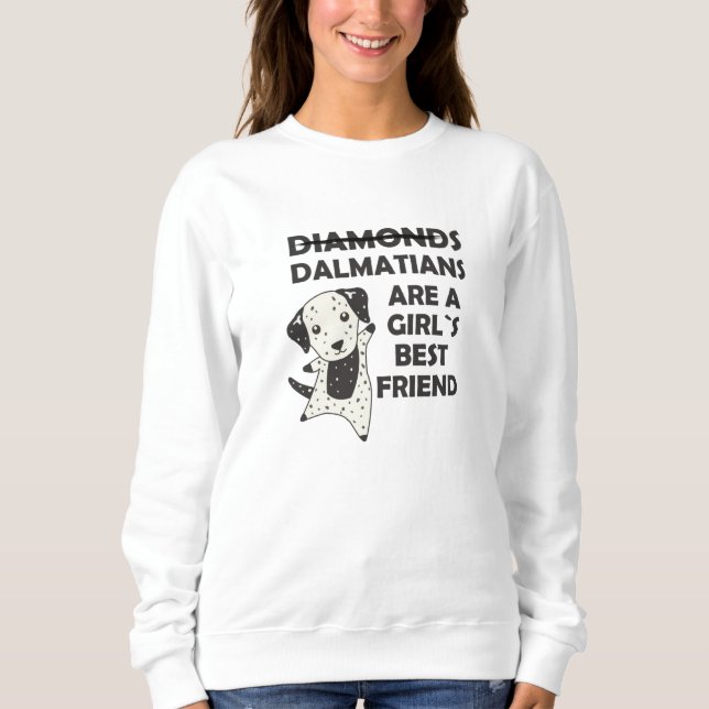 Sweatshirt Dalmatiens Filles meilleur ami Dalmatien Diamants (Devant)