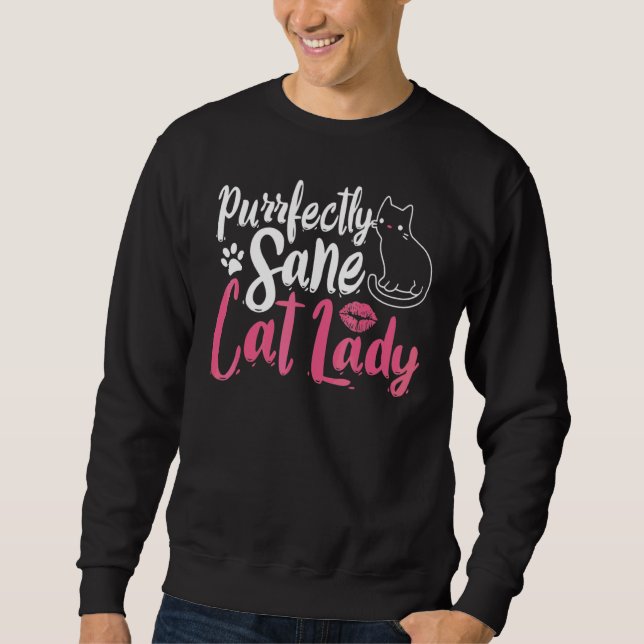 Sweatshirt Dame Chaton Parfaitement Saine  Amour de Chat (Devant)