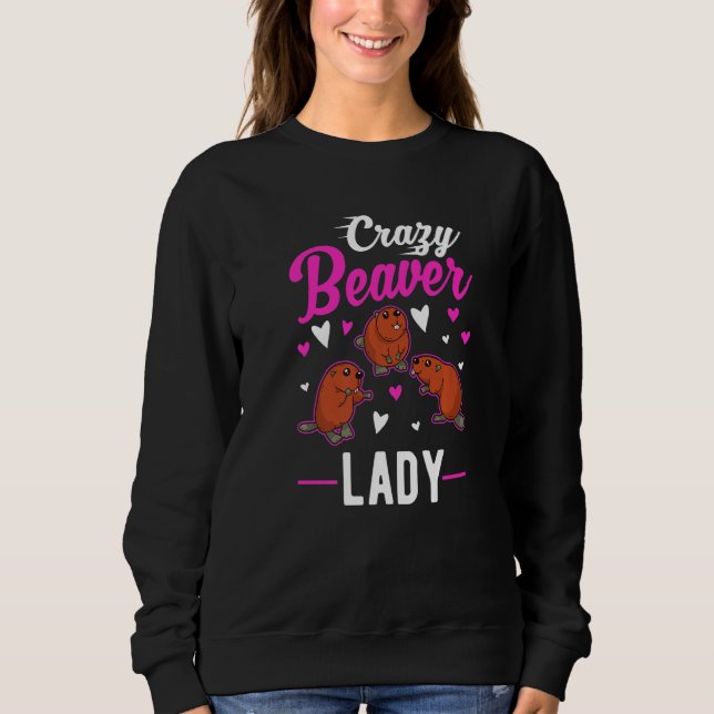 Sweatshirt Dame Crazy Beaver (Devant)