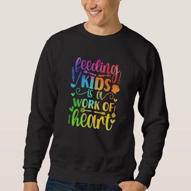 Sweatshirt Dame de cantine travail du cœur dame de cafétéria (Devant)