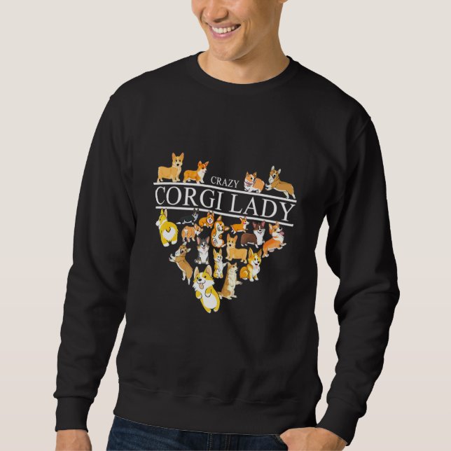 Sweatshirt Dame de corgi folle amour de chien (Devant)