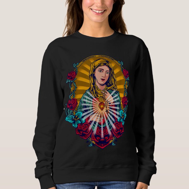 Sweatshirt Dame de Guadalupe Marie (Devant)