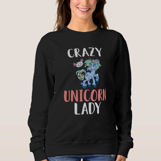 Sweatshirt Dame Licorne Folle (Devant)