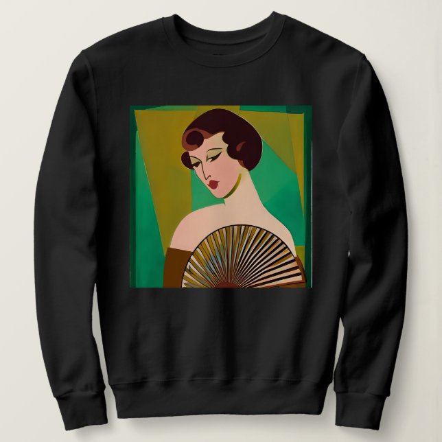 Sweatshirt Dame moderne Art déco avec ventilateur (Design devant)
