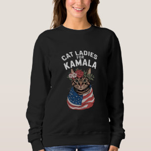 Sweatshirt Dames aux Chats Pour l'Élection de Kamala Cat Lady