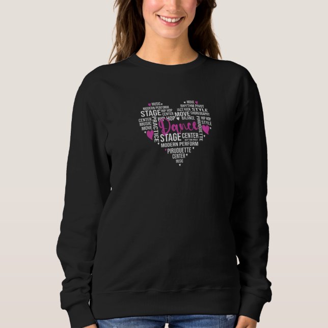Sweatshirt Dance Heart Word Collage  Love Dancing (Devant)