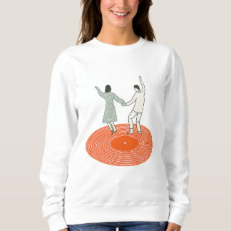 Sweatshirt Dancing Couple Wall Art Print, Retro Record Player