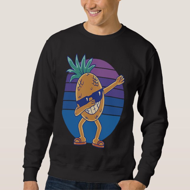 Sweatshirt dancing pineapple graphic  for men women and child (Devant)