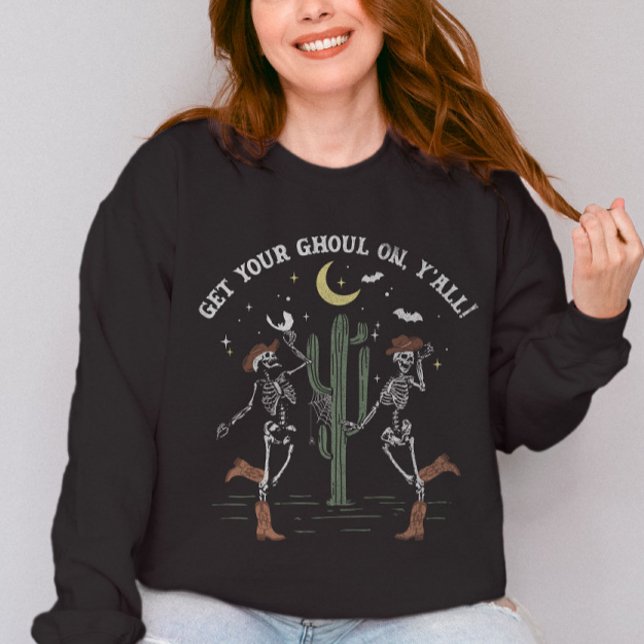 Sweatshirt Dancing Skeleton Boot Scooter Western Halloween (Créateur téléchargé)