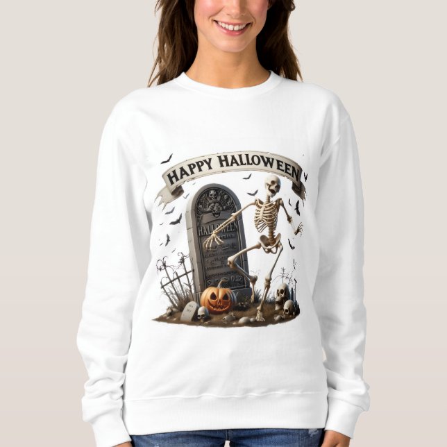 Sweatshirt Dancing Skeleton Halloween Design (Devant)