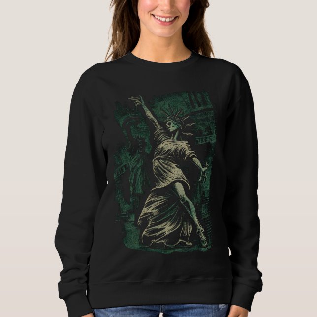 Sweatshirt Dancing Statue Of Liberty Graphic Tees Men Women B (Devant)