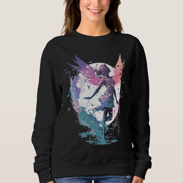 Sweatshirt Dancing Watercolor Fairy Girls Dancer Ballet Butte (Devant)