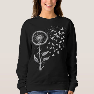 Sweatshirt Dandelion Birds Tattoo Swarm of Birds Spring
