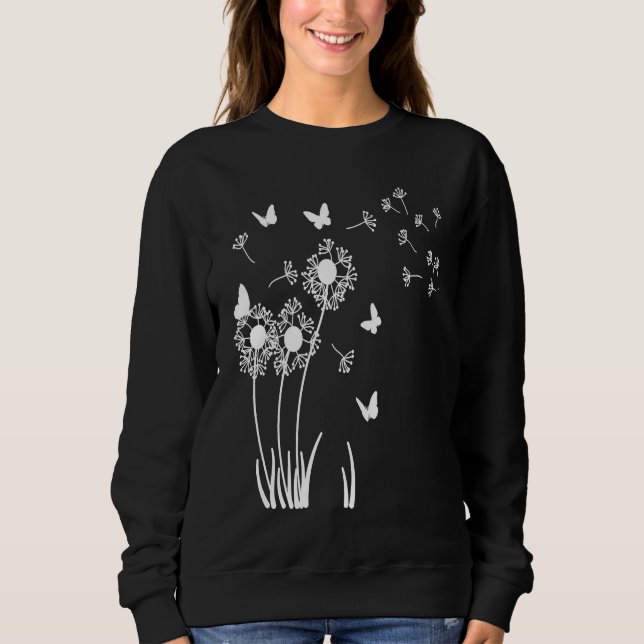 Sweatshirt Dandelion Meadow with Butterflies for Dandelions (Devant)