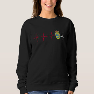 Sweatshirt Danemark Drapeau Coeur battement de coeur Danois D