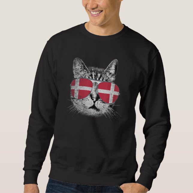 Sweatshirt Danemark Drapeau Pays Racines Cat Pride Hommes Fem (Devant)