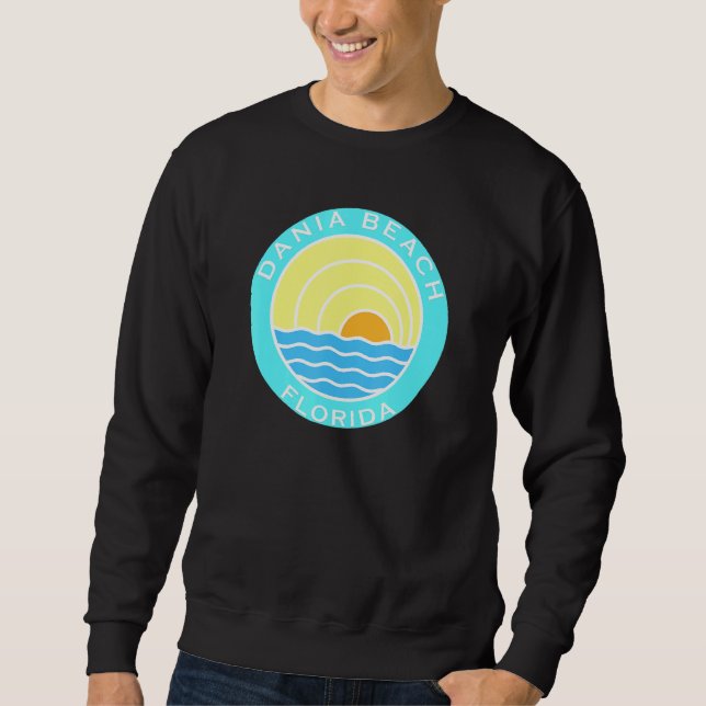 Sweatshirt Dania Beach Floride Retro Sunset (Devant)