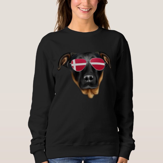 Sweatshirt Danish Flag Beauceron Dog Denmark Pocket (Devant)