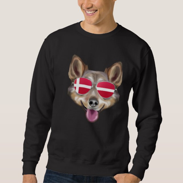 Sweatshirt Danish Flag Cairn Terrier Dog Denmark Pocket (Devant)