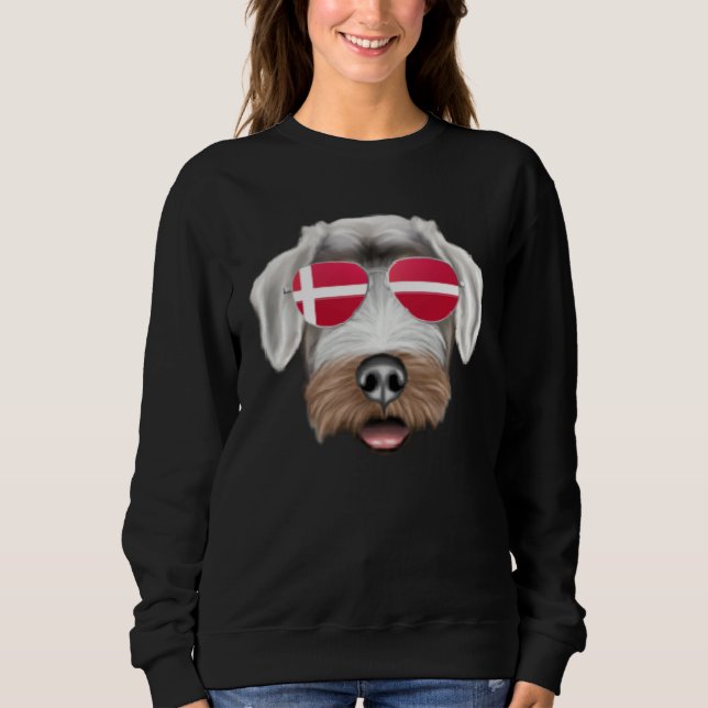 Sweatshirt Danish Flag Chinese Shar Pei Dog Denmark Pocket (Devant)