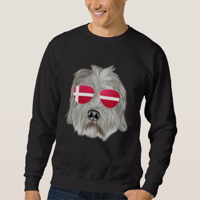 Sweatshirt Danish Flag Dandie Dinmont Terrier Dog Denmark Poc (Devant)