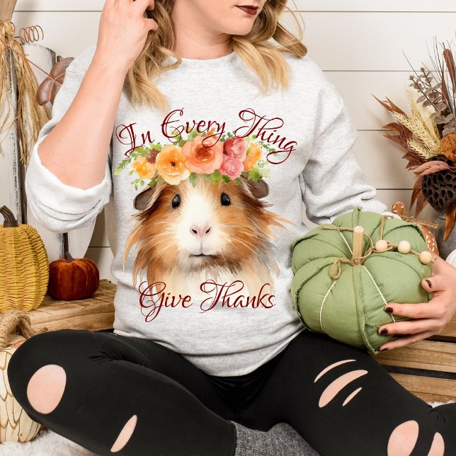 Sweatshirt Dans Chaque Chose Rendez Grâce Floral Mignon Cocho (Créateur téléchargé)