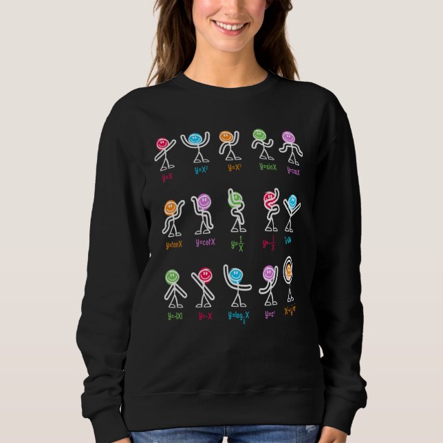 Sweatshirt Danse d'algèbre   Figures d'équation mathématique  (Devant)