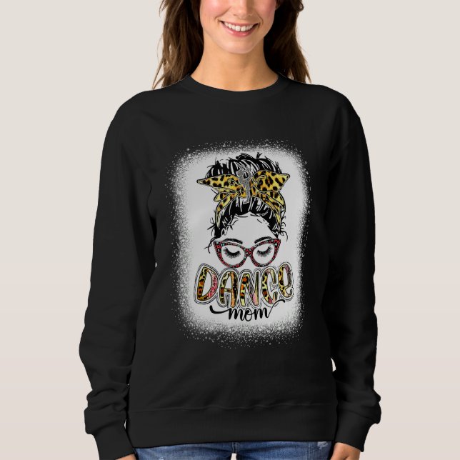 Sweatshirt Danse Maman Leopard Messy Bun Bleached Women Mothe (Devant)