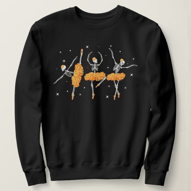 Sweatshirt Danse Skeleton Ballerina Ballet Danse Halloween (Design devant)