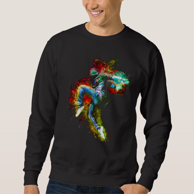Sweatshirt Danseuse Hip hop fractale psychédélique (Devant)