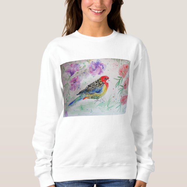 Sweatshirt d'aquarelle australien Rosella Parrot (Devant)