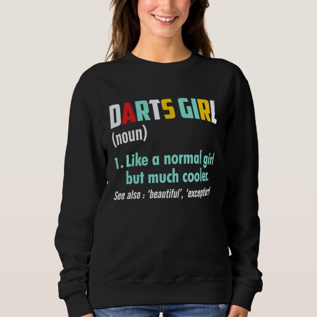 Sweatshirt Darts Girl Noun Definition Cooler Sports Bar (Devant)