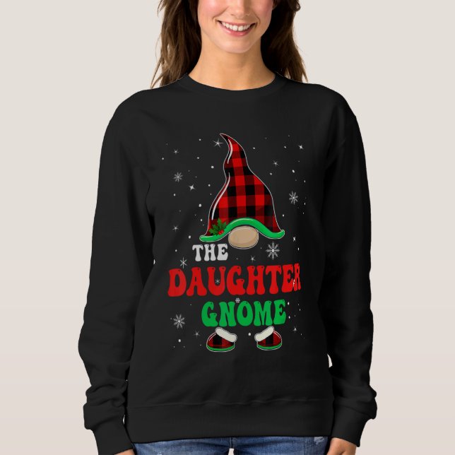 Sweatshirt Daughter Gnome Buffalo Plaid Matching Christmas Gr (Devant)