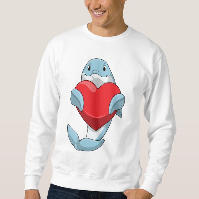 Sweatshirt Dauphin avec coeur (Devant)