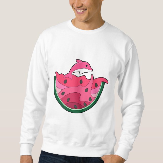Sweatshirt Dauphin avec pastèque (Devant)