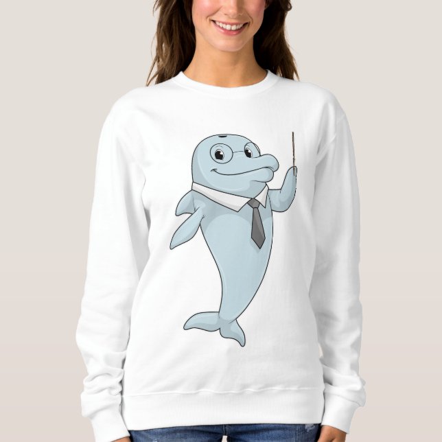 Sweatshirt Dauphin comme enseignant avec pointeur (Devant)
