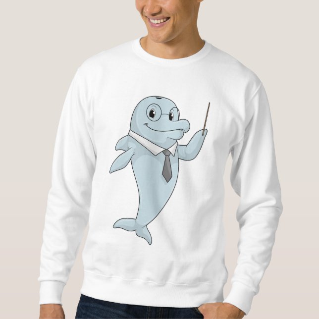 Sweatshirt Dauphin comme enseignant avec pointeur (Devant)