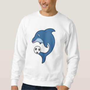 Sweatshirt Dauphin comme joueur de football avec balle de foo