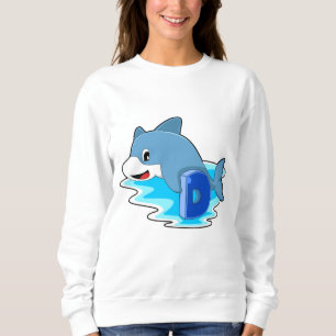 Sweatshirt Dauphin en natation avec lettre