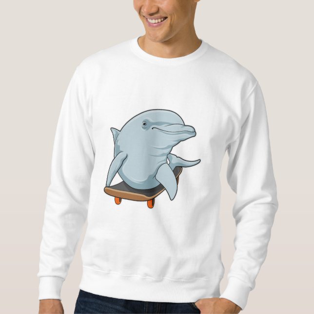 Sweatshirt Dauphin en patinage avec skateboard (Devant)