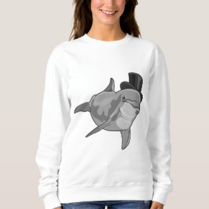 Sweatshirt Dauphin en tant que Gentleman avec chapeau supérie
