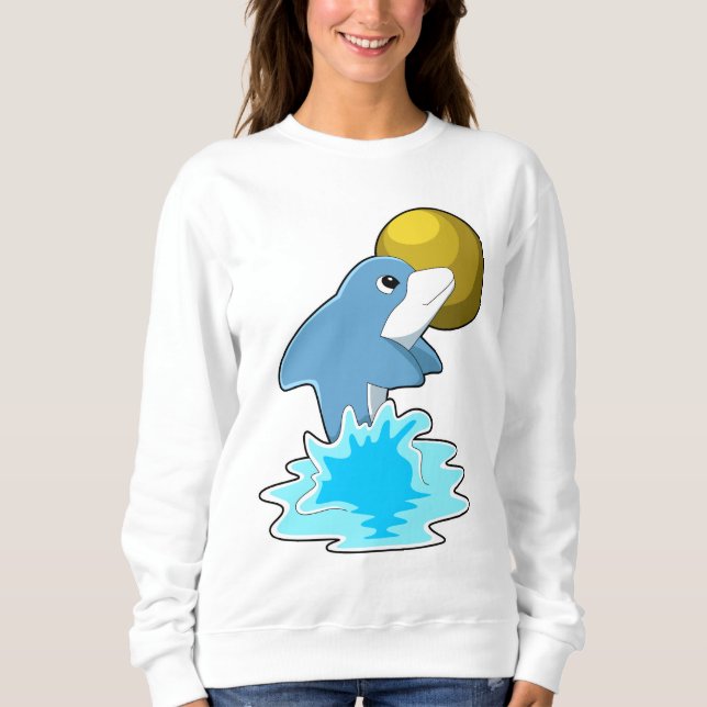Sweatshirt Dauphin nager avec lune (Devant)