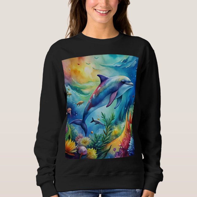 Sweatshirt Dauphin peint (Devant)