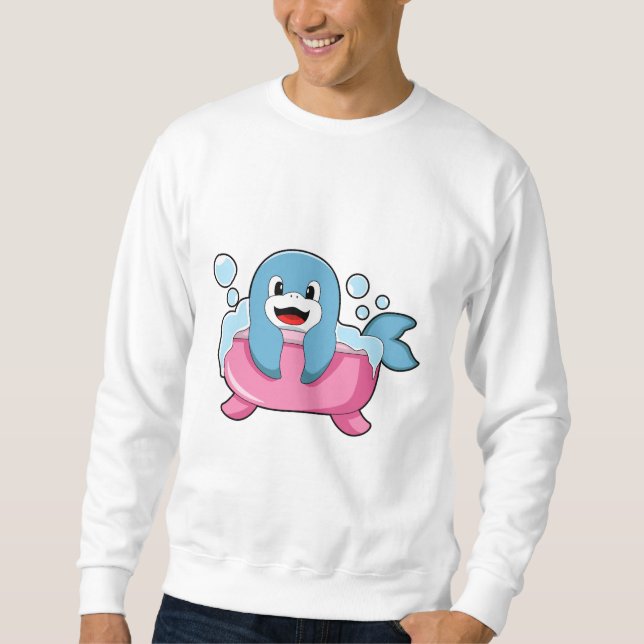 Sweatshirt Dauphin sur baignoire (Devant)