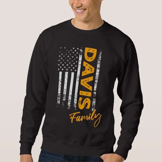 Sweatshirt Davis Nom de famille American Davis Nom de famille (Devant)