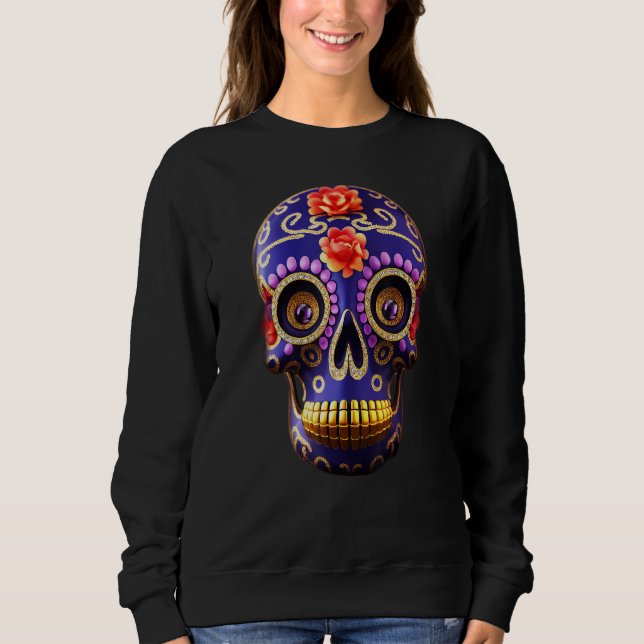 Sweatshirt Day Of The Dead Dia De Los Muertos calavera sugar  (Devant)