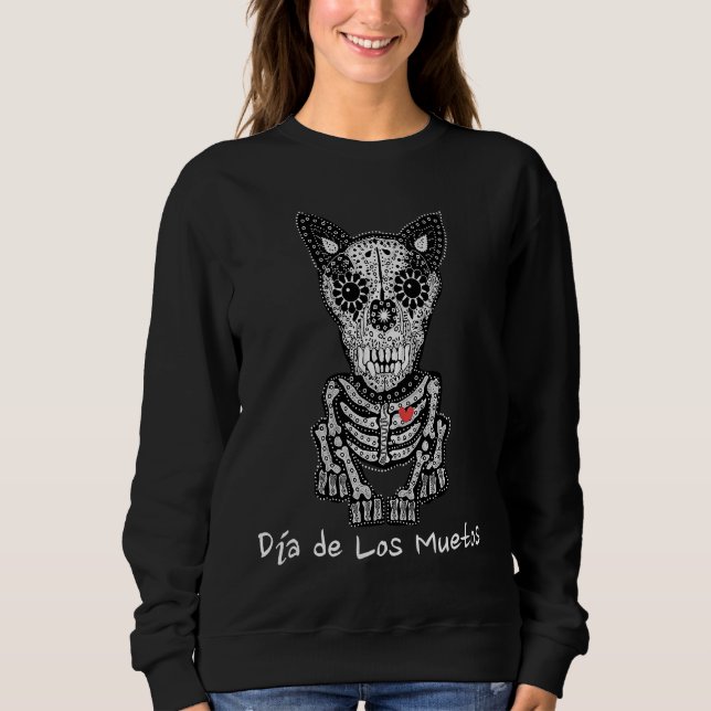 Sweatshirt Day of the Dead Dog Halloween Spirits A dog (Devant)