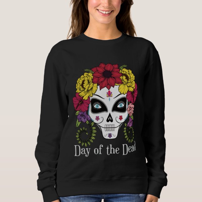 Sweatshirt Day of the Dead Sugar Skull (Devant)