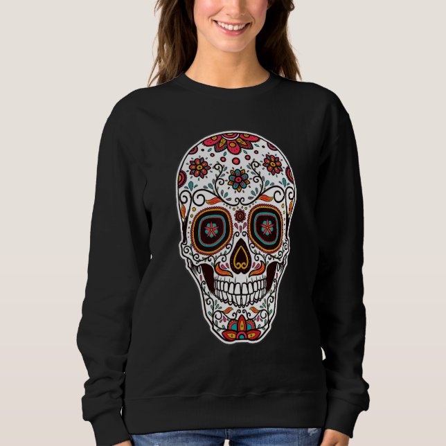 Sweatshirt Day of the Dead Sugar Skull Candy (Devant)