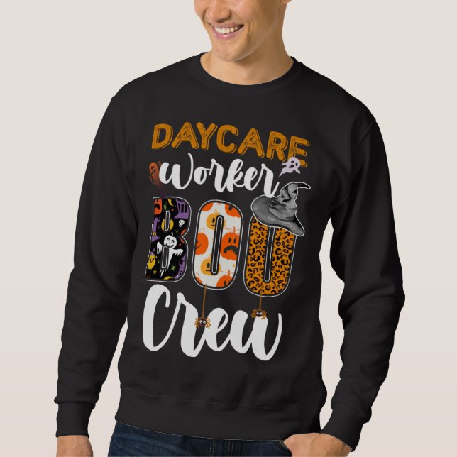 Sweatshirt Daycare Worker Boo Crew Halloween Daycare Matching (Devant)